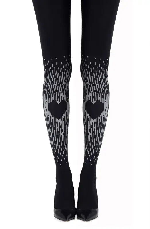 Zohara Spread The Love Grey Print Tights for Ultimate Fashion Elegance